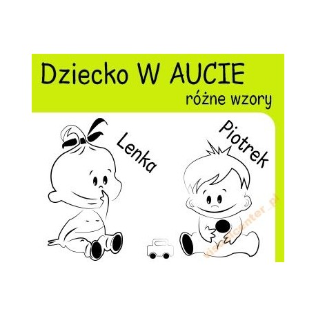 Naklejka odblaskowa dziecko w aucie