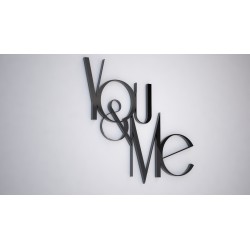 YOU & ME - napis 3 d na ścianę 