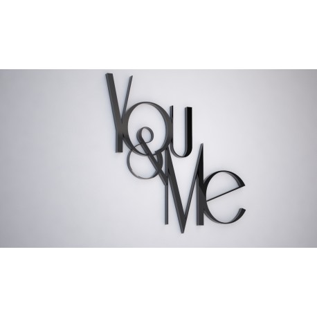 YOU & ME - napis 3 d na ścianę 