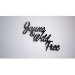 YOUNG WILD FREE- napis 3 d na ścianę 