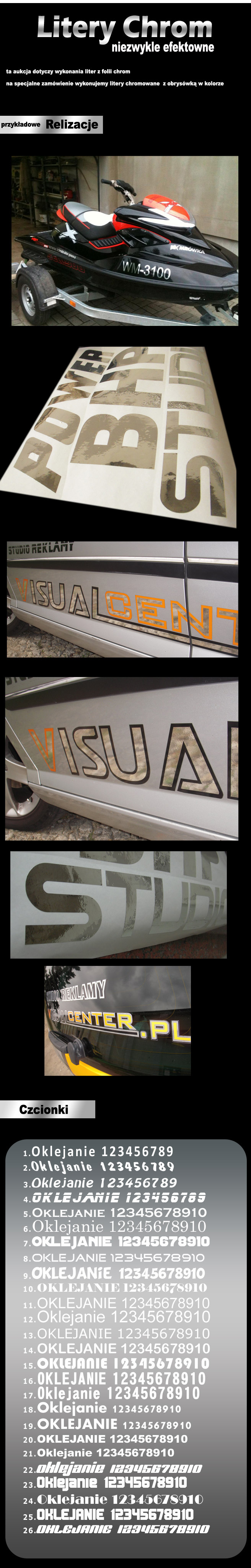 litery chromowane, cgrom, folia chromowana,